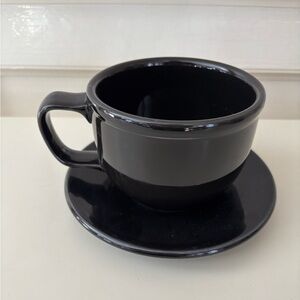Fiesta / HLC Black Jumbo Mug and Saucer